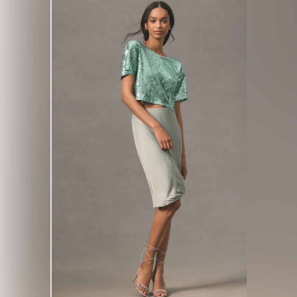 Anthropologie Cropped Sequin Top